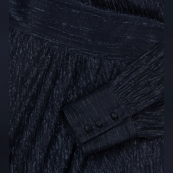 The Kooples Navy Blue Metallic Jersey Dress Size 2 NWT - Picture 7 of 12